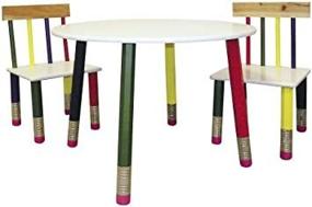 img 4 attached to 🌈 ORE International Kids' Primary-Color Table Set, White - 3-Piece Bundle