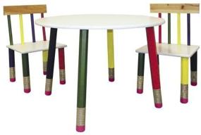 img 3 attached to 🌈 ORE International Kids' Primary-Color Table Set, White - 3-Piece Bundle