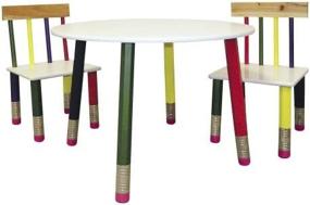 img 1 attached to 🌈 ORE International Kids' Primary-Color Table Set, White - 3-Piece Bundle