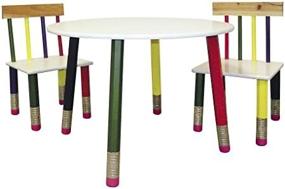 img 2 attached to 🌈 ORE International Kids' Primary-Color Table Set, White - 3-Piece Bundle