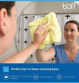 img 2 attached to 🧽 Buff Pro Multi-Surface Microfiber Towel – 12 Pack: Premium Cleaning Cloth for Effortless Clean, Dusting, Polishing, and Absorption – Large 16"x16" (Blue)