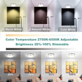 img 2 attached to ✨ Romwish 30W LED Ceiling Light Fixture: Dimmable, Color Changeable, Remote Control - Perfect for Bedroom, Kitchen, Bathroom, Stairwell!