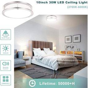 img 1 attached to ✨ Romwish 30W LED Ceiling Light Fixture: Dimmable, Color Changeable, Remote Control - Perfect for Bedroom, Kitchen, Bathroom, Stairwell!