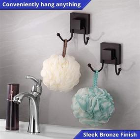 img 3 attached to 🛁 Prisma Collection Stainless Steel Bronze Suction Cup Hooks (2-Pack) - Ideal for Shower, Bathroom, Kitchen, Glass Door, Mirror, Tile – Removable Hook Holder for Loofah, Towel, Bath Robe...