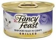 🐟 fancy feast grilled seafood feast in gravy canned cat food: 3-oz, case of 12 - quality seafood delight for your feline companion! logo