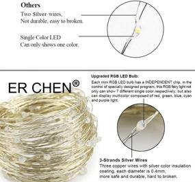 img 1 attached to 🌈 ER CHEN 54ft Color Changing String Lights, Upgraded RGB LEDs with 8 Colors and 64 Modes, Silvery Copper Wire Plug in Fairy Lights for Bedroom, Patio, Garden - Memory Function Remote and 4 Timer Zones