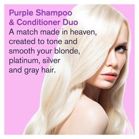 img 2 attached to Blonde Hair Duo Set: Purple Shampoo & Conditioner. Eliminates Brassy Yellow Tones. Ideal for Blonde, Platinum, Ash, Silver & Grays. Hydrates Dry & Damaged Hair. Free of Parabens & Sulfates. Cruelty-Free, Vegan Formula.