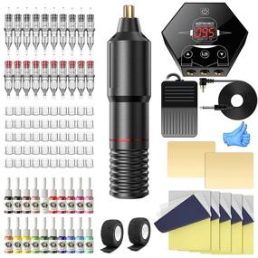 img 4 attached to Beginners Wormhole Rotary Tattoo Machine Kit: 20 Color Inks, Power Supply, & Tattoo Pen