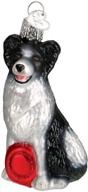 🐶 christmas tree ornaments: border collie glass blown ornaments for old world christmas decor (12302) logo