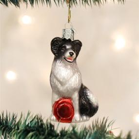 img 3 attached to 🐶 Christmas Tree Ornaments: Border Collie Glass Blown Ornaments for Old World Christmas Decor (12302)