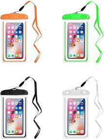 img 4 attached to 📱 Waterproof Phone Pouch - Gift Land Gallery Universal Dry Bag Case for iPhone11 Pro/11 Pro Max/XR/SE/XS/8 7 6S Plus, Samsung Galaxy - Black/White/Orange/Green - Outdoor Beach Bag