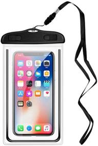 img 1 attached to 📱 Waterproof Phone Pouch - Gift Land Gallery Universal Dry Bag Case for iPhone11 Pro/11 Pro Max/XR/SE/XS/8 7 6S Plus, Samsung Galaxy - Black/White/Orange/Green - Outdoor Beach Bag