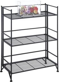 img 3 attached to 🗄️ Convenience Concepts Xtra Storage 3-Tier Black Folding Metal Shelf with Wide Design