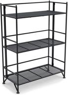 🗄️ convenience concepts xtra storage 3-tier black folding metal shelf with wide design logo