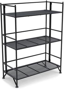 img 4 attached to 🗄️ Convenience Concepts Xtra Storage 3-Tier Black Folding Metal Shelf with Wide Design