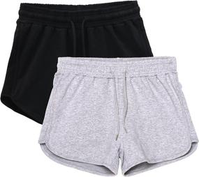 img 4 attached to 🩳 2-Pack Women's Cotton Yoga Shorts for Summer, Casual Running, Gym, and Sports with Comfortable Waistband