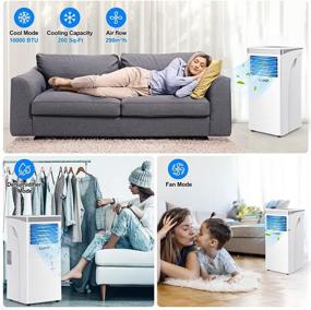 img 3 attached to 🌀 LUKO 3-in-1 Portable Air Conditioner 12000 BTU for Rooms up to 450sq ft - Dehumidifier, Fan with Exhaust Hose, Window Seal, Wheels, Remote