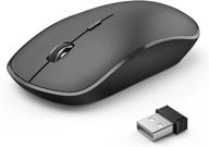 🖱️ joyaccess ultra thin silent wireless mouse for laptop - 2.4g usb nano, 2400 dpi, portable, cordless - black logo