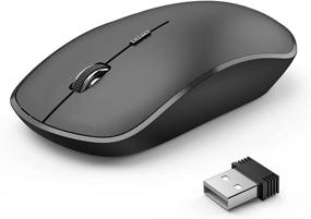 img 4 attached to 🖱️ JOYACCESS Ultra Thin Silent Wireless Mouse for Laptop - 2.4G USB Nano, 2400 DPI, Portable, Cordless - Black