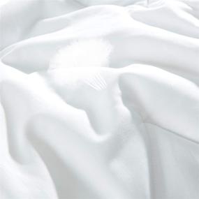 img 1 attached to 🛏️ COMOOO Queen White All Season Down Comforter - Soft Duvet Insert with 8 Corner Tabs for Improved Bed Comfort