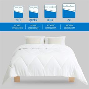 img 2 attached to 🛏️ COMOOO Queen White All Season Down Comforter - Soft Duvet Insert with 8 Corner Tabs for Improved Bed Comfort