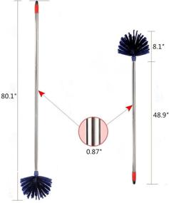 img 1 attached to 🧹 MEIBEI Removable and Washable Cobweb Duster with Long Handle-72.1&#34;, Non-Scratch Bristles Brush for Cleaning High Ceilings, Book Shelves, and Curtain Rods