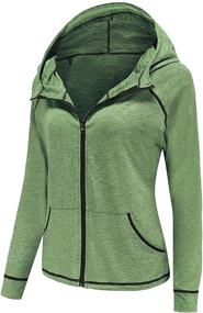 img 3 attached to 🐱 Women's Lightweight Active Full Zip Running Track Jacket - DancingCat Workout Long Sleeve Hoodies