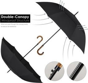 img 3 attached to ZEKAR Umbrella Windproof Umbrellas 54Inch Black