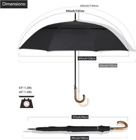img 2 attached to ZEKAR Umbrella Windproof Umbrellas 54Inch Black