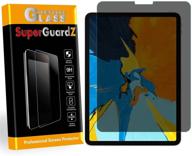superguardz ipad pro 12.9 (2021/2020/2018) privacy tempered glass screen protector - anti-spy, 9h anti-scratch, 2.5d round edge, anti-bubble logo