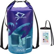 waterproof dry bag with phone case by piscifun: transparent 2l/5l/10l/20l/30l/40l lightweight dry bag backpack for beach, swimming, boating, kayaking, surfing, and fishing - ideal for women and men логотип