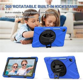 img 2 attached to 📱 BRAECNstock Galaxy Tab S6 Lite Case 10.4 Inch 2020 for Kids (SM-P610/P615) - Shockproof & Stylish Blue Case with Kickstand, Hand Strap, Shoulder Strap, and Pen Holder - Designed for SM-P610 Samsung Tab S6 Lite