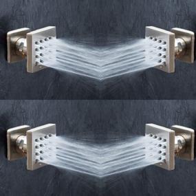 img 3 attached to 🚿 Brushed Nickel Thermostatic Rainfall Shower System with Hand Shower and 4 Pcs Body Spray by HOMEDEC