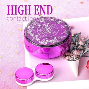 img 2 attached to 👁️ Color Sparkles Contact Lens Case - Cute, Portable Kit with Mirror & Remover Tool - Soak Storage Container for Travel & Home