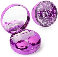 👁️ color sparkles contact lens case - cute, portable kit with mirror & remover tool - soak storage container for travel & home logo