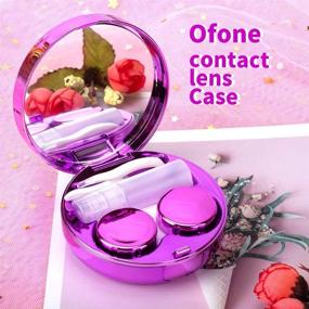 img 1 attached to 👁️ Color Sparkles Contact Lens Case - Cute, Portable Kit with Mirror & Remover Tool - Soak Storage Container for Travel & Home