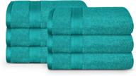 trident wash towel set - 6 piece cotton bathroom towels, highly absorbent, super soft, plush & 500 gsm (christmas teal) logo