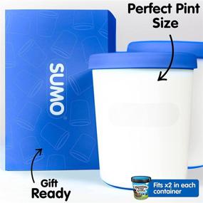 img 2 attached to 🍨 SUMO 1 Quart Ice Cream Containers - Erasable Labels, Reusable Pint Storage Tubs (2 Containers, Blue)