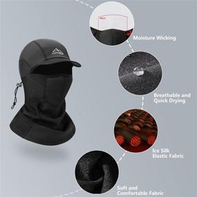 img 2 attached to 🚵 CCidea Riding Face Mask: Black Mask with Hat for Outdoor Autumn and Winter - Self Heating Belt, Thickened Collar Velvet, Melt Blown Cloth Filter