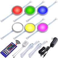 💡 lvyinyin rgbw under cabinet led lighting kit: linkable puck lights with wireless remote control dimmer логотип