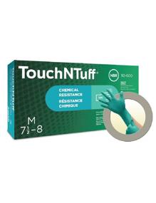 img 2 attached to 🧤 Ansell TouchNTuff 92-600 Green Nitrile Gloves: Chemical/Splash Resistant, Powder-Free, Lightweight, Size 8, Box of 100