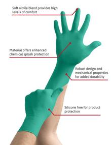 img 3 attached to 🧤 Ansell TouchNTuff 92-600 Green Nitrile Gloves: Chemical/Splash Resistant, Powder-Free, Lightweight, Size 8, Box of 100