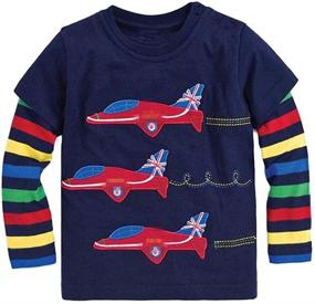 img 4 attached to Toddler Little Chromatic Airplane Boys' Tops, Tees & Shirts by Onlyso for Enhanced SEO