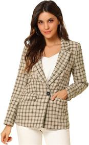 img 4 attached to 👚 Allegra Women's Houndstooth Suiting & Blazers with Notched Button Detail - Fashionable Women's Clothing