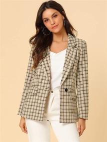 img 3 attached to 👚 Allegra Women's Houndstooth Suiting & Blazers with Notched Button Detail - Fashionable Women's Clothing