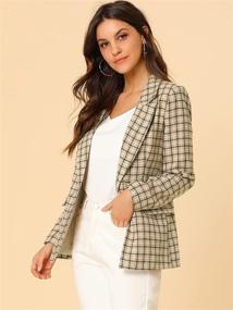 img 1 attached to 👚 Allegra Women's Houndstooth Suiting & Blazers with Notched Button Detail - Fashionable Women's Clothing