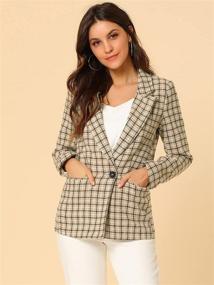 img 2 attached to 👚 Allegra Women's Houndstooth Suiting & Blazers with Notched Button Detail - Fashionable Women's Clothing