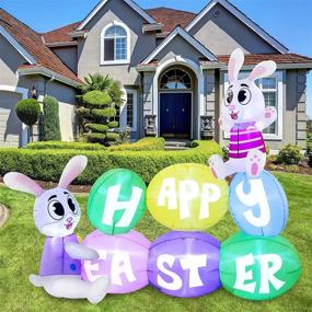 img 4 attached to 🐰 Enhance Your Easter Décor with Joiedomi's 6ft Long Happy Easter Sign Inflatable – Perfect for Party, Indoor & Outdoor Easter Decorations