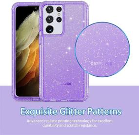 img 3 attached to 📱 Hekodonk Galaxy S21 Ultra 5G Case - Hybrid Liquid Clear Crystal Glitter TPU Bumper - Protective Shockproof Silicone Cover - Flexible Anti-Scratch - Bling Purple - Compatible with Samsung Galaxy S21 Ultra 5G