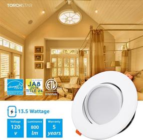 img 2 attached to 💡 TORCHSTAR 6 Inch Gimbal LED Recessed Light: Air Tight, Junction Box Included